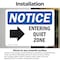 Signmission Entering Quiet Zone (Right Arrow) Sign With Symbol, 7 in W x Rectangle, Vinyl Decal OS-2PACK-NS-D-57-L-12094 - alternate 6